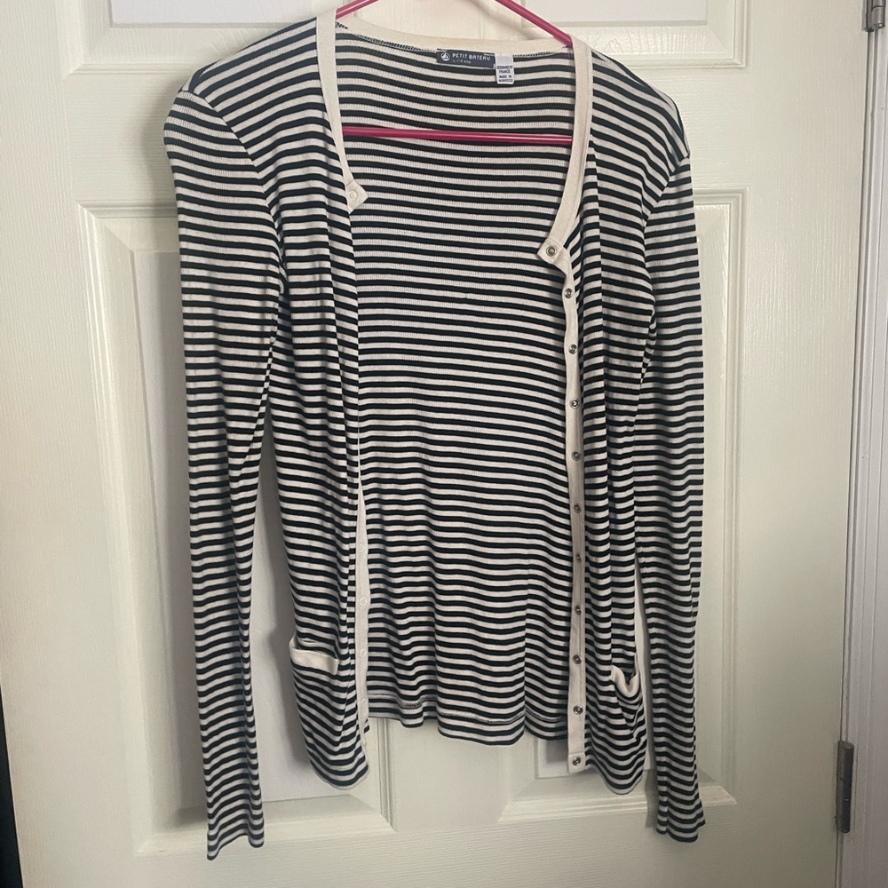 COPY - Petit Bateau women’s striped cardigan